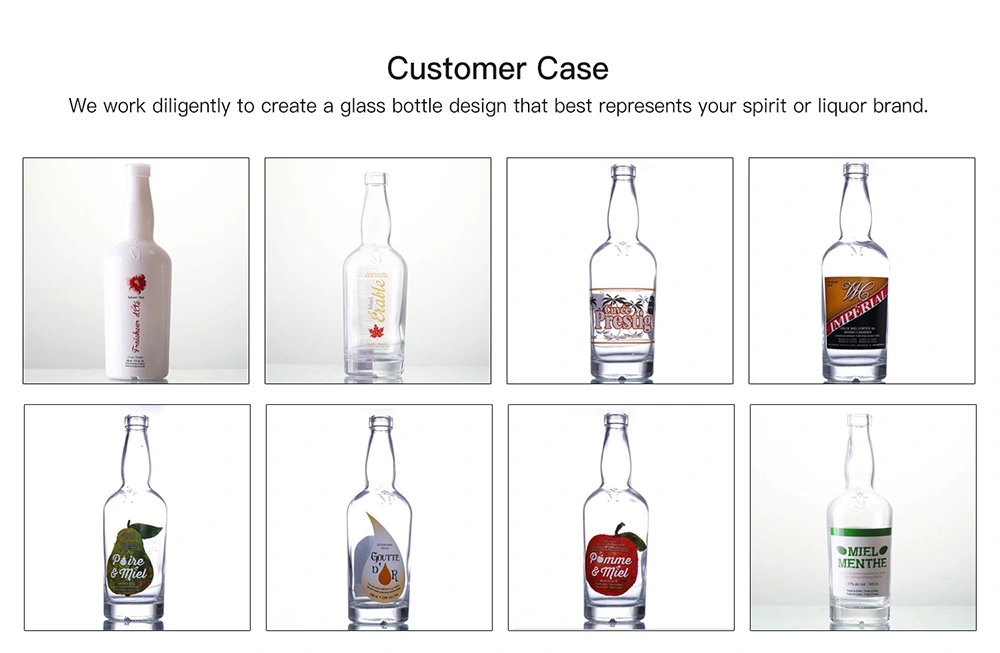 Glass liquor bottle profile detail
